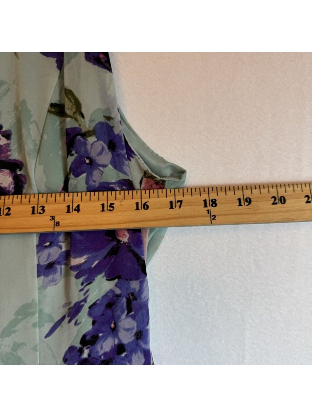 Black Label Evan-Picone Sleeveless Fit & Flare Dress Watercolor-Style Floral 12 - Picture 13 of 13